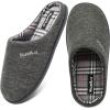 imageKuaiLu MensComfortMoccasinSliponSuedeHouseSlippersMemory FoamCasualLoafersShoes with Arch SupportGreyfur
