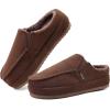 imageKuaiLu Womens Clog Slippers Cozy Suede Warm Plush Lined Arch Support Faux Fur House Ladies Bedroom Slippers Comfy Orthotic Memory Foam Plantar Fasciitis Home Indoor Outdoor Shoes Brown US8