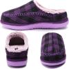 imageKuaiLu Womens Clog Slippers with Comfy Arch Support Orthotic Plantar Fasciitis Memory Foam Ladies Slippers for Women Winter Warm Slip on Felt Houes Shoes Hard Rubber Sole Purple Plaid size 9