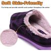 imageKuaiLu Womens Clog Slippers with Comfy Arch Support Orthotic Plantar Fasciitis Memory Foam Ladies Slippers for Women Winter Warm Slip on Felt Houes Shoes Hard Rubber Sole Purple Plaid size 9