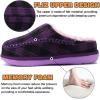 imageKuaiLu Womens Clog Slippers with Comfy Arch Support Orthotic Plantar Fasciitis Memory Foam Ladies Slippers for Women Winter Warm Slip on Felt Houes Shoes Hard Rubber Sole Purple Plaid size 9