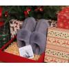 imageKuaiLu Womens Fluff Dual Memory Foam Slippers Ladies Cozy Arch Support Warm Scuff Slippers Slip on Comfy Winter House Shoes with NonSlip Indoor Outdoor Hard SoleDark Grey