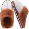 imageKuaiLu Womens Fluff Dual Memory Foam Slippers Ladies Cozy Arch Support Warm Scuff Slippers Slip on Comfy Winter House Shoes with NonSlip Indoor Outdoor Hard SoleWhite Khaki