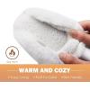 imageKuaiLu Womens Fluff Dual Memory Foam Slippers Ladies Cozy Arch Support Warm Scuff Slippers Slip on Comfy Winter House Shoes with NonSlip Indoor Outdoor Hard SoleSnow White