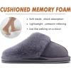 imageKuaiLu Womens Fluff Dual Memory Foam Slippers Ladies Cozy Arch Support Warm Scuff Slippers Slip on Comfy Winter House Shoes with NonSlip Indoor Outdoor Hard SoleDark Grey