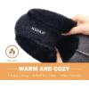 imageKuaiLu Womens Fluff Dual Memory Foam Slippers Ladies Cozy Arch Support Warm Scuff Slippers Slip on Comfy Winter House Shoes with NonSlip Indoor Outdoor Hard SoleBlack