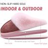 imageKuaiLu Womens Fluff Dual Memory Foam Slippers Ladies Cozy Arch Support Warm Scuff Slippers Slip on Comfy Winter House Shoes with NonSlip Indoor Outdoor Hard SolePink
