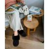 imageKuaiLu Womens Fluff Dual Memory Foam Slippers Ladies Cozy Arch Support Warm Scuff Slippers Slip on Comfy Winter House Shoes with NonSlip Indoor Outdoor Hard SoleDark Black