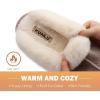 imageKuaiLu Womens Fluff Dual Memory Foam Slippers Ladies Cozy Arch Support Warm Scuff Slippers Slip on Comfy Winter House Shoes with NonSlip Indoor Outdoor Hard SoleBeige