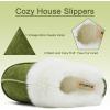 imageKuaiLu Womens Fluff Dual Memory Foam Slippers Ladies Cozy Arch Support Warm Scuff Slippers Slip on Comfy Winter House Shoes with NonSlip Indoor Outdoor Hard SoleGreen