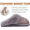 imageKuaiLu Womens Fluff Dual Memory Foam Slippers Ladies Cozy Arch Support Warm Scuff Slippers Slip on Comfy Winter House Shoes with NonSlip Indoor Outdoor Hard SoleGrey