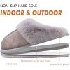 imageKuaiLu Womens Fluff Dual Memory Foam Slippers Ladies Cozy Arch Support Warm Scuff Slippers Slip on Comfy Winter House Shoes with NonSlip Indoor Outdoor Hard SoleGrey