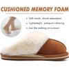 imageKuaiLu Womens Fluff Dual Memory Foam Slippers Ladies Cozy Arch Support Warm Scuff Slippers Slip on Comfy Winter House Shoes with NonSlip Indoor Outdoor Hard SoleChestnut