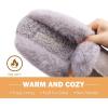imageKuaiLu Womens Fluff Dual Memory Foam Slippers Ladies Cozy Arch Support Warm Scuff Slippers Slip on Comfy Winter House Shoes with NonSlip Indoor Outdoor Hard SoleGrey