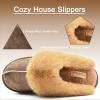 imageKuaiLu Womens Fluff Dual Memory Foam Slippers Ladies Cozy Arch Support Warm Scuff Slippers Slip on Comfy Winter House Shoes with NonSlip Indoor Outdoor Hard SoleBrown