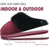 imageKuaiLu Womens Fluff Dual Memory Foam Slippers Ladies Cozy Arch Support Warm Scuff Slippers Slip on Comfy Winter House Shoes with NonSlip Indoor Outdoor Hard SoleRed