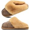 imageKuaiLu Womens Fluff Dual Memory Foam Slippers Ladies Cozy Arch Support Warm Scuff Slippers Slip on Comfy Winter House Shoes with NonSlip Indoor Outdoor Hard SoleBrown
