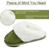 imageKuaiLu Womens Fluff Dual Memory Foam Slippers Ladies Cozy Arch Support Warm Scuff Slippers Slip on Comfy Winter House Shoes with NonSlip Indoor Outdoor Hard SoleGreen