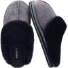 imageKuaiLu Womens Fluff Dual Memory Foam Slippers Ladies Cozy Arch Support Warm Scuff Slippers Slip on Comfy Winter House Shoes with NonSlip Indoor Outdoor Hard SoleBlack