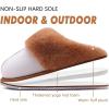 imageKuaiLu Womens Fluff Dual Memory Foam Slippers Ladies Cozy Arch Support Warm Scuff Slippers Slip on Comfy Winter House Shoes with NonSlip Indoor Outdoor Hard SoleWhite Khaki