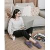 imageKuaiLu Womens Fluff Dual Memory Foam Slippers Ladies Cozy Arch Support Warm Scuff Slippers Slip on Comfy Winter House Shoes with NonSlip Indoor Outdoor Hard SoleDark Grey