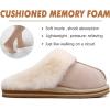 imageKuaiLu Womens Fluff Dual Memory Foam Slippers Ladies Cozy Arch Support Warm Scuff Slippers Slip on Comfy Winter House Shoes with NonSlip Indoor Outdoor Hard SoleApricot