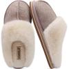 imageKuaiLu Womens Fluff Dual Memory Foam Slippers Ladies Cozy Arch Support Warm Scuff Slippers Slip on Comfy Winter House Shoes with NonSlip Indoor Outdoor Hard SoleBeige