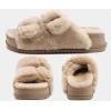 imageKuaiLu Womens Fluff Slippers Plantar Fasciitis Arch Support Platform Slippers Ladies Fashion Open Toe Faux Fur Sliders Womens House Slipper Size 612Beige Plushorder One Size Up