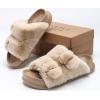 imageKuaiLu Womens Fluff Slippers Plantar Fasciitis Arch Support Platform Slippers Ladies Fashion Open Toe Faux Fur Sliders Womens House Slipper Size 612Beige