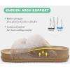 imageKuaiLu Womens Fluff Slippers Plantar Fasciitis Arch Support Platform Slippers Ladies Fashion Open Toe Faux Fur Sliders Womens House Slipper Size 612Camel Brown