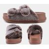 imageKuaiLu Womens Fluff Slippers Plantar Fasciitis Arch Support Platform Slippers Ladies Fashion Open Toe Faux Fur Sliders Womens House Slipper Size 612Coffee Brown