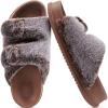 imageKuaiLu Womens Fluff Slippers Plantar Fasciitis Arch Support Platform Slippers Ladies Fashion Open Toe Faux Fur Sliders Womens House Slipper Size 612Coffee Brown