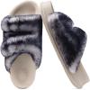 imageKuaiLu Womens Fluff Slippers Plantar Fasciitis Arch Support Platform Slippers Ladies Fashion Open Toe Faux Fur Sliders Womens House Slipper Size 612Husky Black