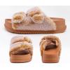 imageKuaiLu Womens Fluff Slippers Plantar Fasciitis Arch Support Platform Slippers Ladies Fashion Open Toe Faux Fur Sliders Womens House Slipper Size 612Khaki