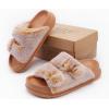 imageKuaiLu Womens Fluff Slippers Plantar Fasciitis Arch Support Platform Slippers Ladies Fashion Open Toe Faux Fur Sliders Womens House Slipper Size 612Khaki