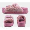 imageKuaiLu Womens Fluff Slippers Plantar Fasciitis Arch Support Platform Slippers Ladies Fashion Open Toe Faux Fur Sliders Womens House Slipper Size 612Lovely Pink