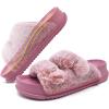 imageKuaiLu Womens Fluff Slippers Plantar Fasciitis Arch Support Platform Slippers Ladies Fashion Open Toe Faux Fur Sliders Womens House Slipper Size 612Lovely Pink