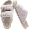 imageKuaiLu Womens Fluff Slippers Plantar Fasciitis Arch Support Platform Slippers Ladies Fashion Open Toe Faux Fur Sliders Womens House Slipper Size 612Snow White