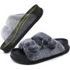 imageKuaiLu Womens Fluff Slippers Plantar Fasciitis Arch Support Platform Slippers Ladies Fashion Open Toe Faux Fur Sliders Womens House Slipper Size 612Trendy Black