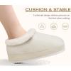 imageKuaiLu Womens House Platform Slippers Cozy Fuzzy Plush Knit Slipper Ladies Warm Fur Lined Winter Slip On Home Bedroom Thick Cushion Shoes Indoor Outdoor Hard SoleAll White