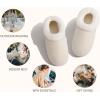 imageKuaiLu Womens House Platform Slippers Cozy Fuzzy Plush Knit Slipper Ladies Warm Fur Lined Winter Slip On Home Bedroom Thick Cushion Shoes Indoor Outdoor Hard SoleAll White