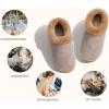 imageKuaiLu Womens House Platform Slippers Cozy Fuzzy Plush Knit Slipper Ladies Warm Fur Lined Winter Slip On Home Bedroom Thick Cushion Shoes Indoor Outdoor Hard SoleKhaki