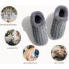 imageKuaiLu Womens House Platform Slippers Cozy Fuzzy Plush Knit Slipper Ladies Warm Fur Lined Winter Slip On Home Bedroom Thick Cushion Shoes Indoor Outdoor Hard SoleGrey