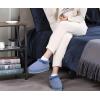 imageKuaiLu Womens House Platform Slippers Cozy Fuzzy Plush Knit Slipper Ladies Warm Fur Lined Winter Slip On Home Bedroom Thick Cushion Shoes Indoor Outdoor Hard SoleLight Blue