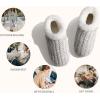 imageKuaiLu Womens House Platform Slippers Cozy Fuzzy Plush Knit Slipper Ladies Warm Fur Lined Winter Slip On Home Bedroom Thick Cushion Shoes Indoor Outdoor Hard SoleWhite