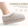 imageKuaiLu Womens House Platform Slippers Cozy Fuzzy Plush Knit Slipper Ladies Warm Fur Lined Winter Slip On Home Bedroom Thick Cushion Shoes Indoor Outdoor Hard SoleWhite