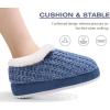 imageKuaiLu Womens House Platform Slippers Cozy Fuzzy Plush Knit Slipper Ladies Warm Fur Lined Winter Slip On Home Bedroom Thick Cushion Shoes Indoor Outdoor Hard SoleBlue
