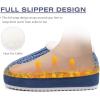 imageKuaiLu Womens House Platform Slippers Cozy Fuzzy Plush Knit Slipper Ladies Warm Fur Lined Winter Slip On Home Bedroom Thick Cushion Shoes Indoor Outdoor Hard SoleBlue