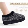 imageKuaiLu Womens House Platform Slippers Cozy Fuzzy Plush Knit Slipper Ladies Warm Fur Lined Winter Slip On Home Bedroom Thick Cushion Shoes Indoor Outdoor Hard SoleBlack