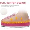 imageKuaiLu Womens House Platform Slippers Cozy Fuzzy Plush Knit Slipper Ladies Warm Fur Lined Winter Slip On Home Bedroom Thick Cushion Shoes Indoor Outdoor Hard SolePink
